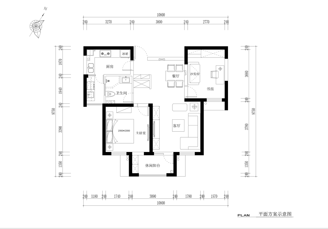 华润国际社区-混合型风格-两室两厅
