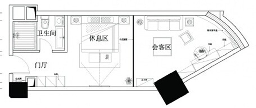 先锋青年公寓—新中式—一居室