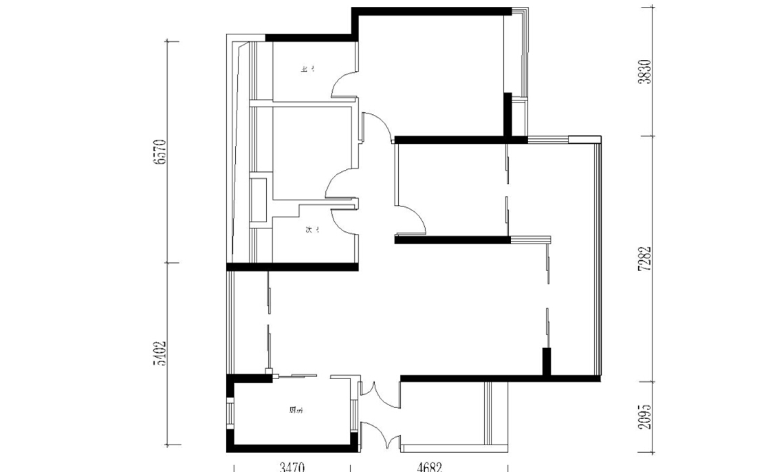 越秀星汇金沙-三居室-130.00平米-装修设计