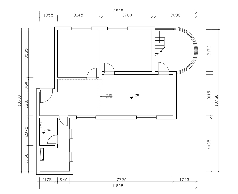 越秀北路小区-三居室-90.00平米-装修设计