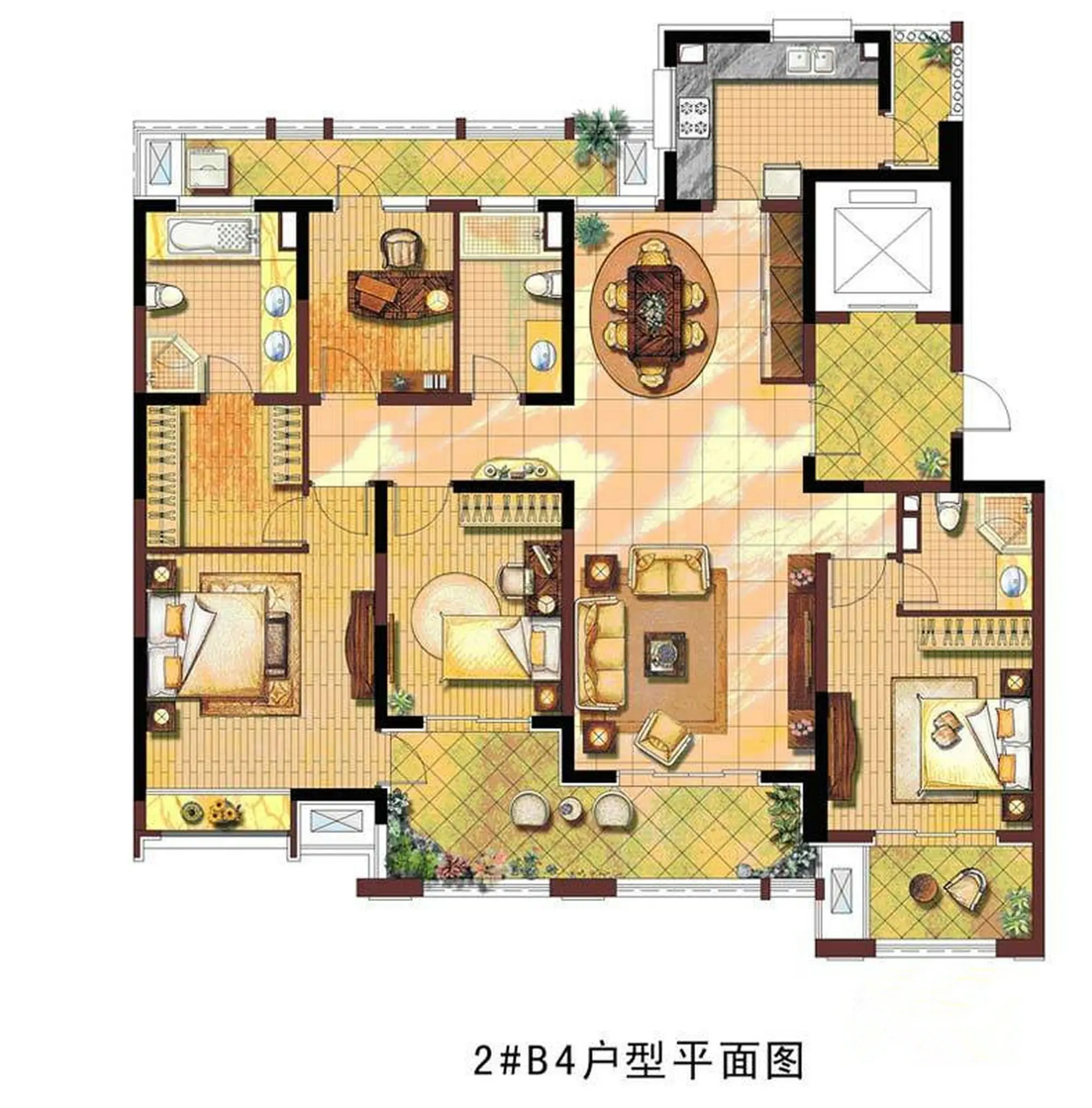 现代简约四居室180平米29.4万-绿地梧桐院装修案例-房