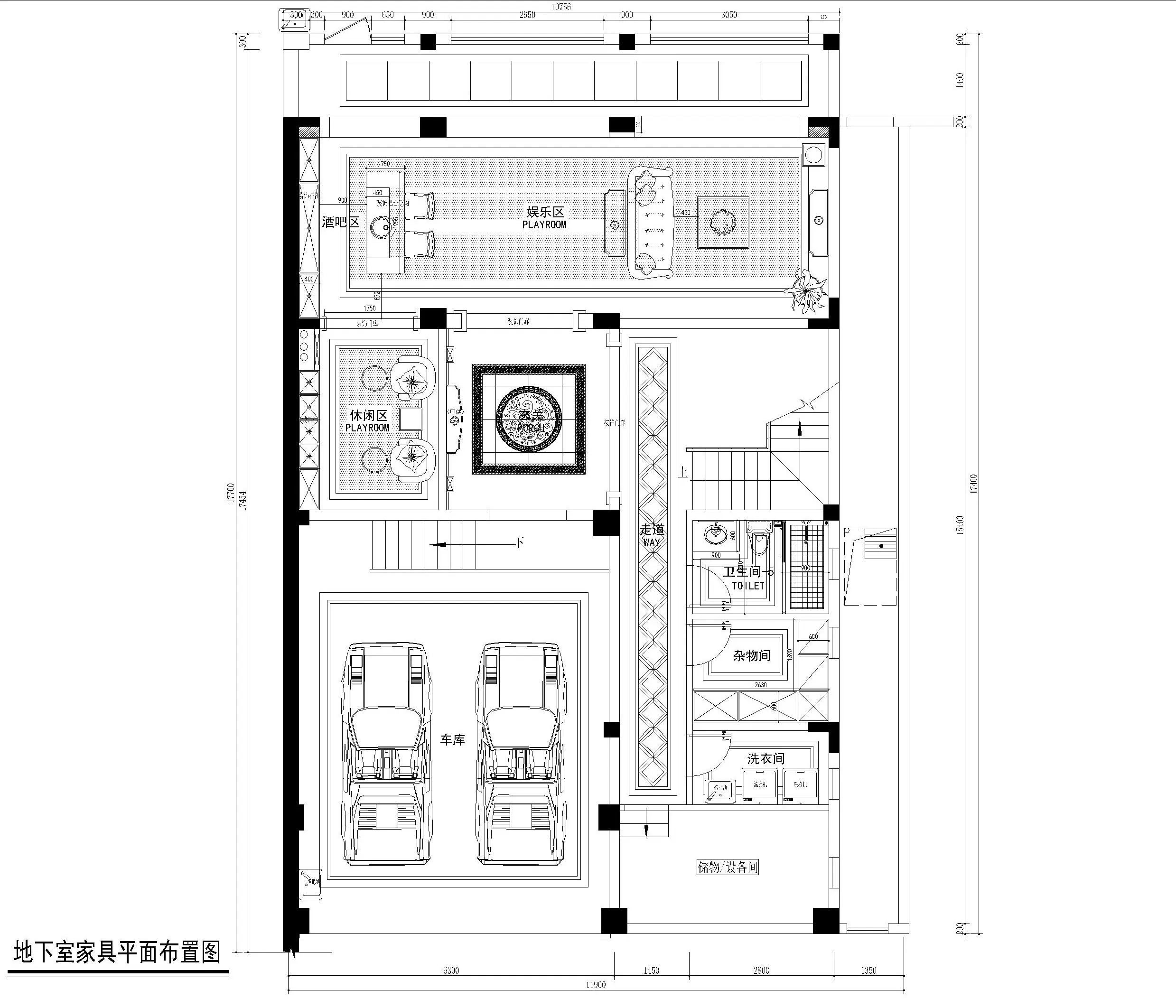 地下室家具平面布置图