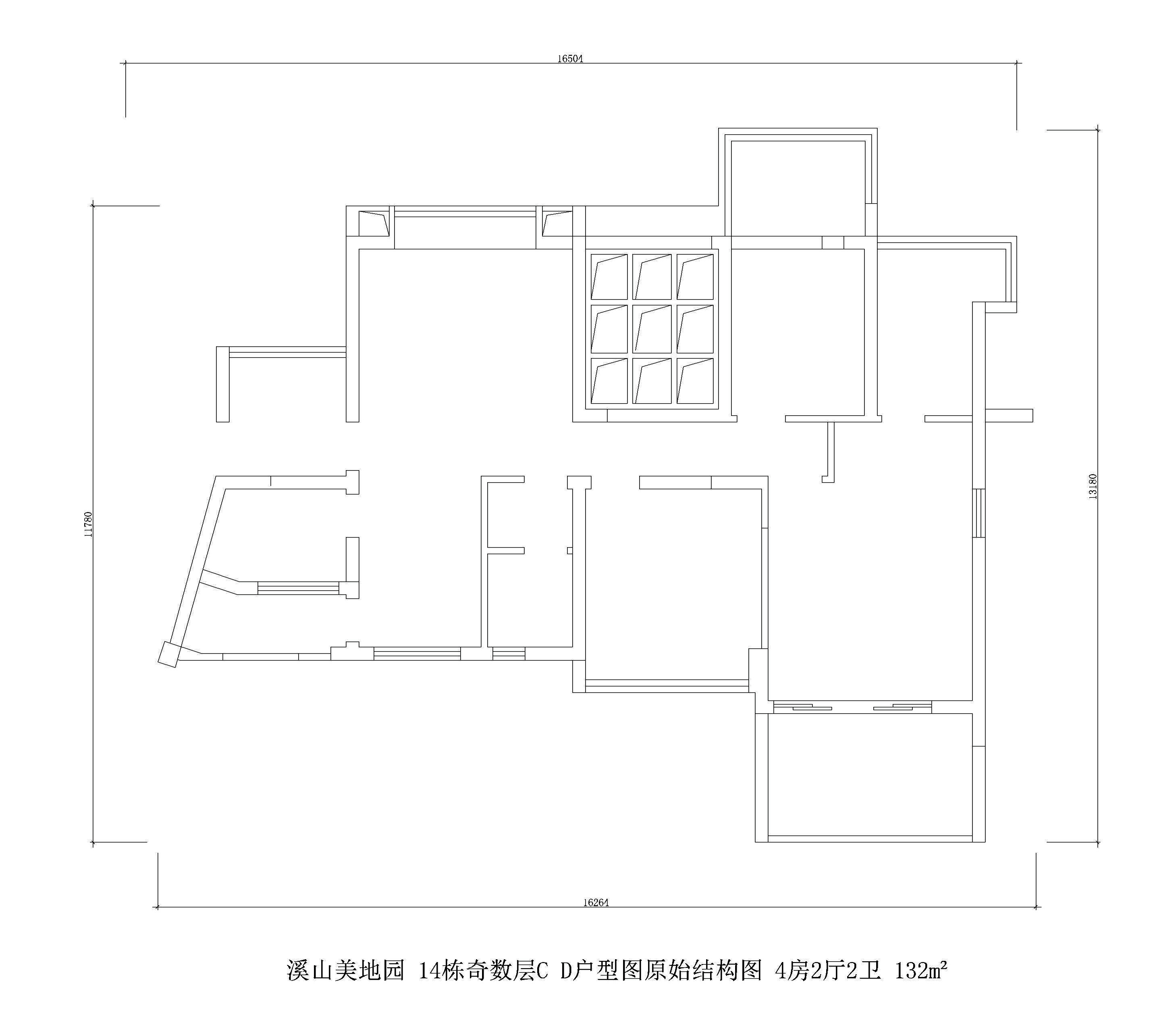 溪山美地园14栋c d户型图原始结构图