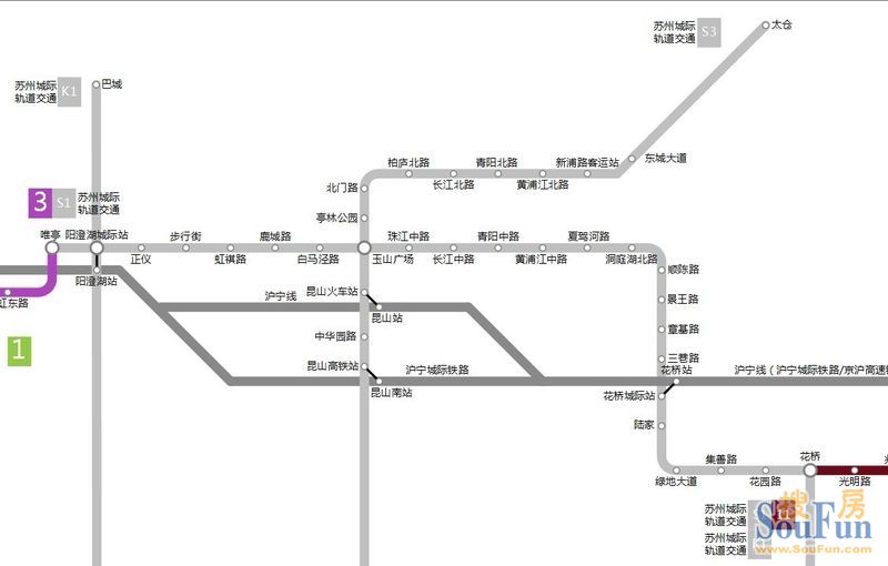 昆山地铁远景规划含线路走向站点设置及文字介绍