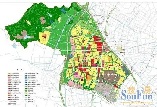 集士港镇规划的一心二轴五区多片,金色城市在心上吗?