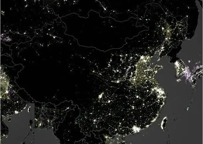 全国卫星夜视图,山东大亮!