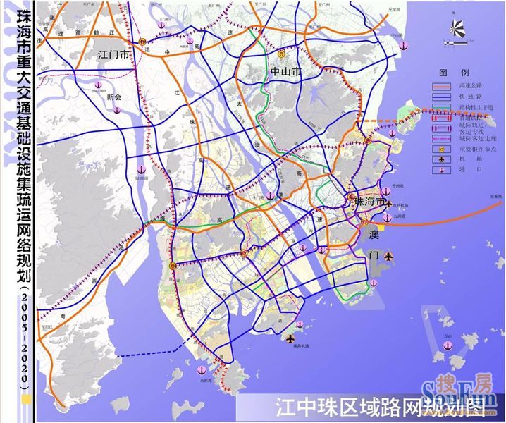 珠海交通规划图高清图片