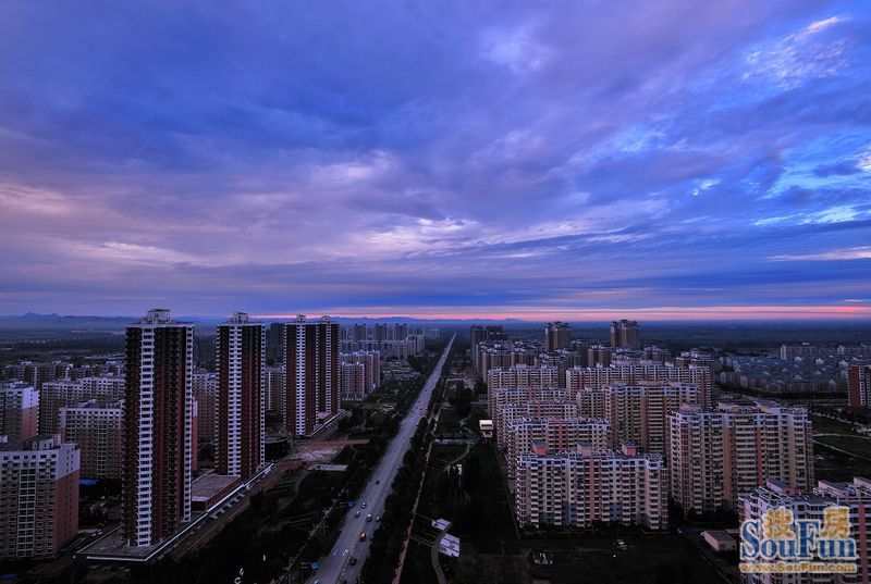 俯拍保定的城市風景