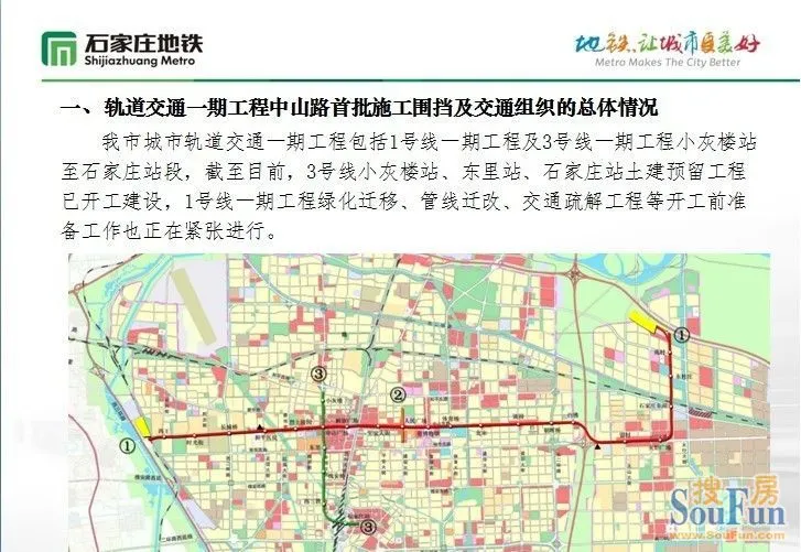 石家莊地鐵1號線部分站點設計圖及交通方案