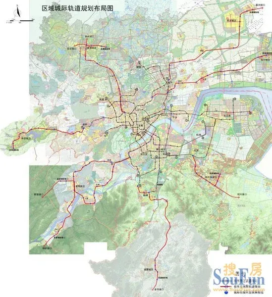 杭州至海宁城际铁路交通布局图