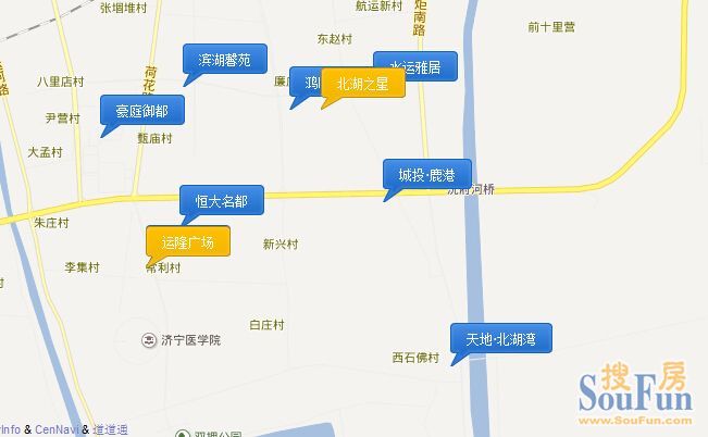 济宁北湖地图全图图片