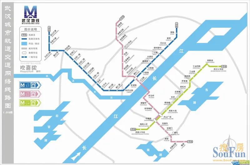 武漢地鐵規劃線路圖及建設時間表,至2017年