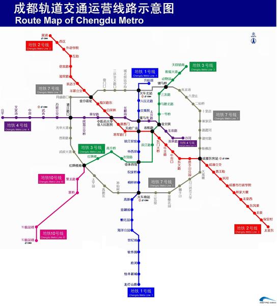 成都地鐵2015年前的最新建設規劃圖