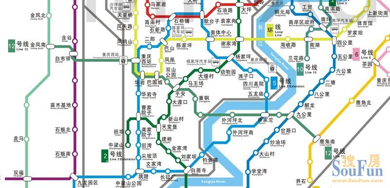 路過咱們小區 重慶軌道遠期線路示意圖(2012規劃線路調整版)高清大圖