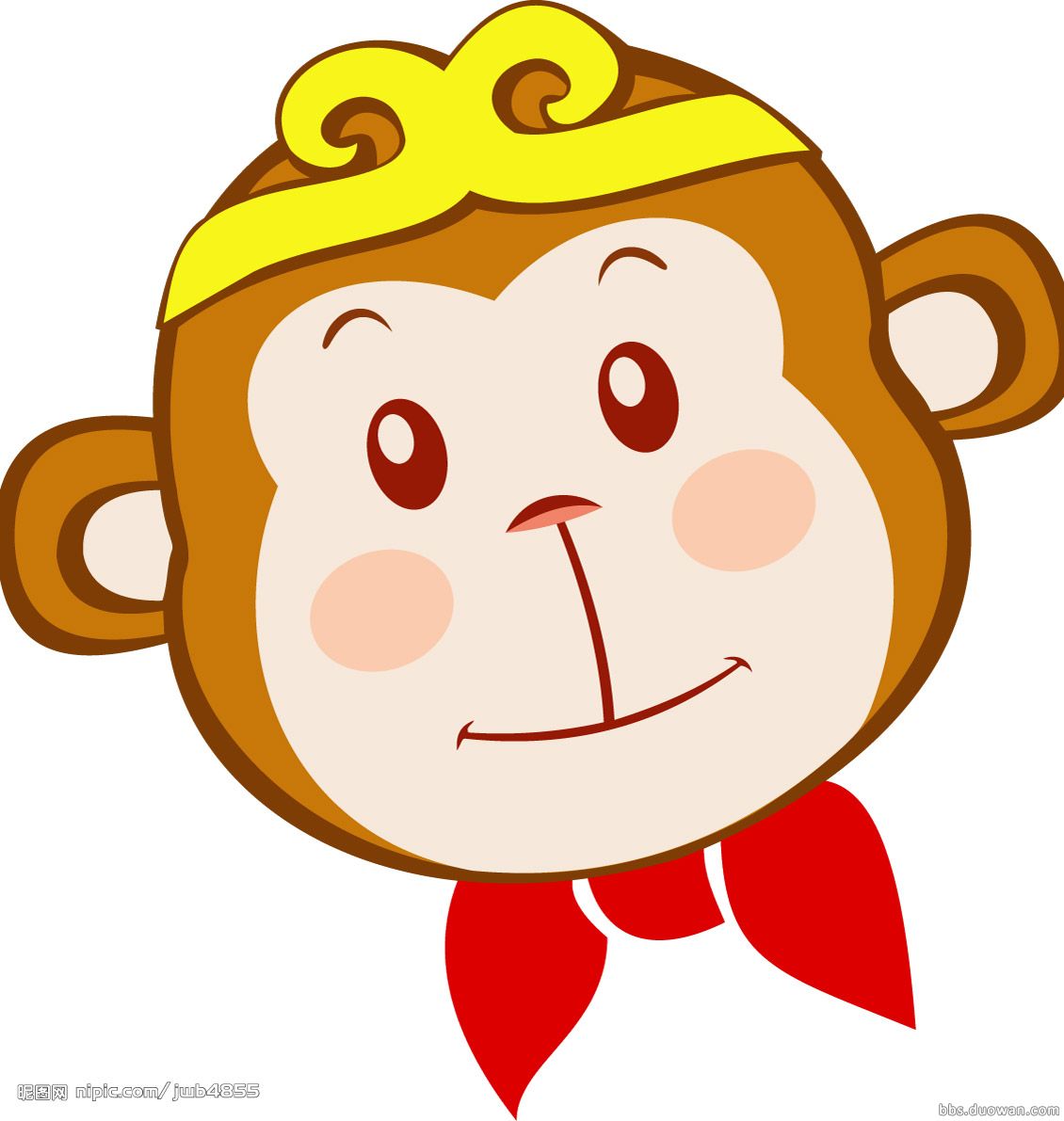 卡通猴子头像可爱呆萌图片