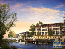 美利溪镇联排别墅 下坡户型 电梯井 带花园 露台