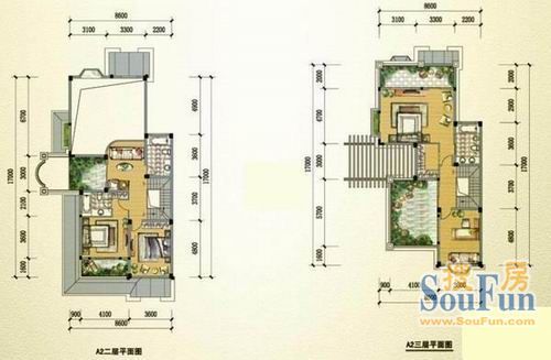 蓝光香碧歌庄园别墅户型图