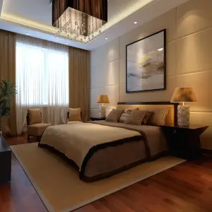 现代简约三居室卧室走廊装修效果图