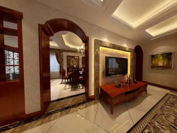 宁波万科白沙润园简欧风格六居室装修效果图_203平米22万装修设计案例