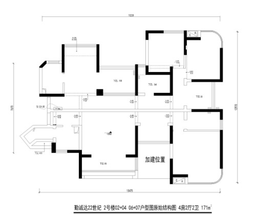 2号楼02 04 06 07户型图原始结构图