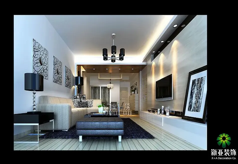 现代简约三居室103平米26万-龙晖大厦装修案例-广州房天下家居装修网