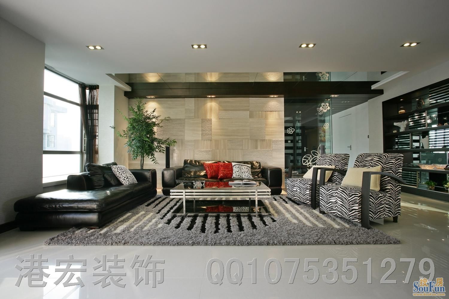 重庆虎溪花园设计案例-现代简约-三居室