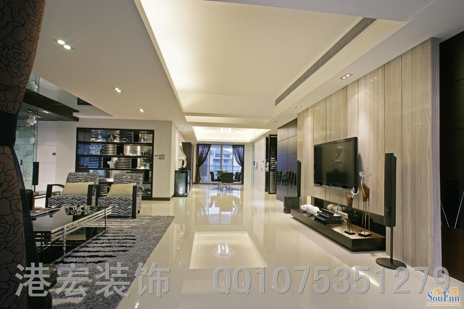重庆虎溪花园设计案例-现代简约-三居室