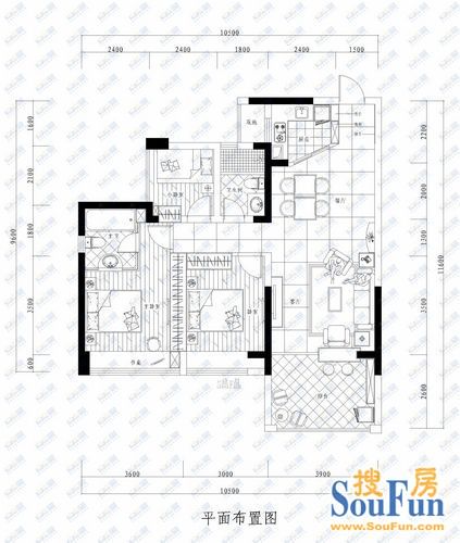 富豪新岸-现代简约-二居室