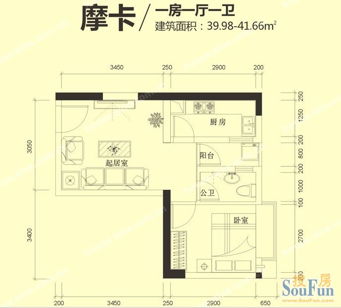 港澳8号-现代简约-一居室