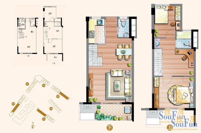 仁恒G53公寓-混合型风格-三居室