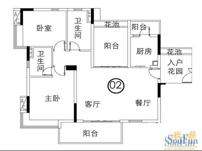 越秀逸泉韵翠-田园风格-二居室