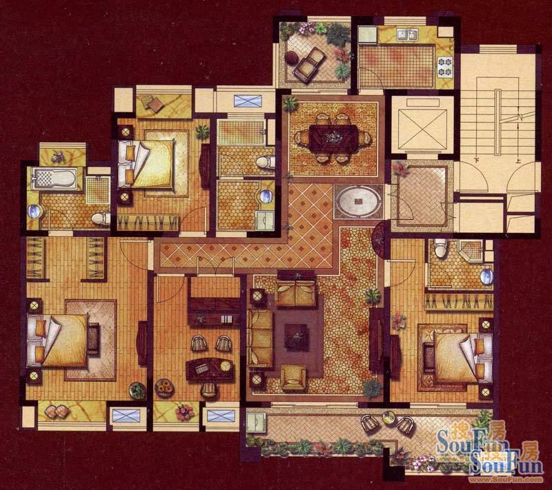 玉桥国际公寓-现代简约-四居室