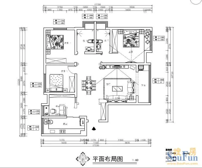 金碧园-现代简约-三居室