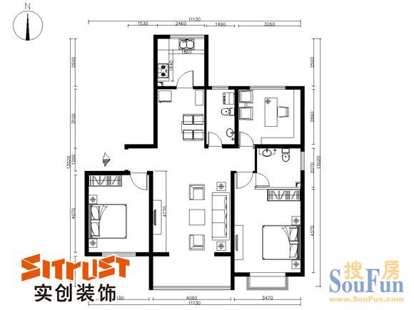 沙河空军小区-现代简约-三居室