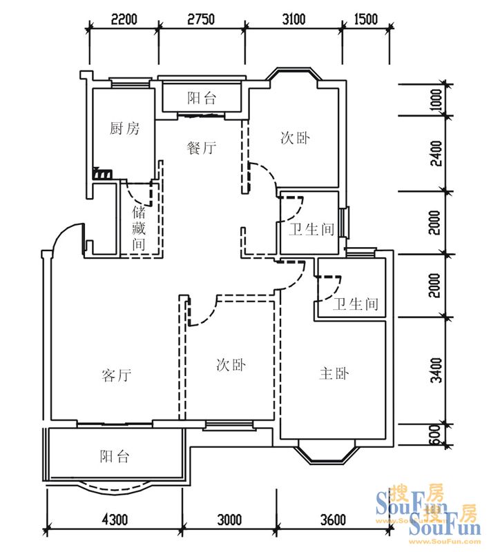 汉口花园幽兰居北区-西式古典-三居室