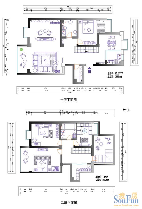 银湖水榭-现代简约-复式