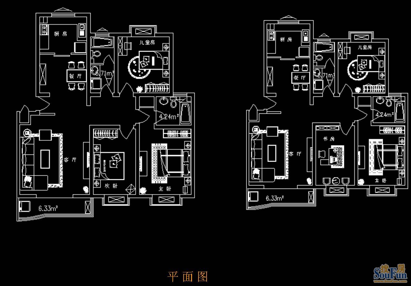 中航香水郡-现代简约-三居室