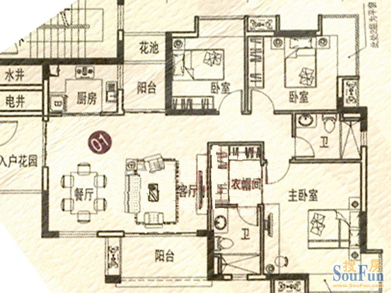 龙光棕榈水岸-现代简约-三居室