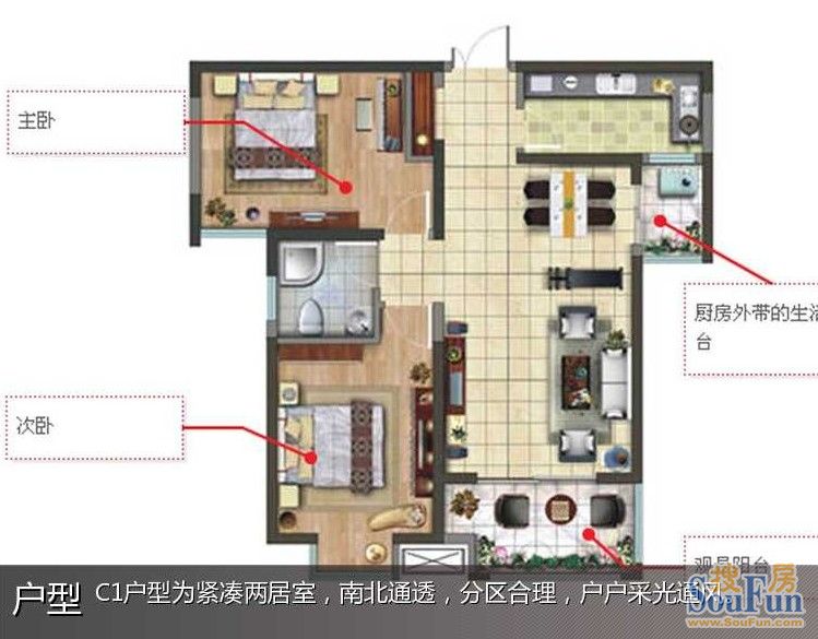 汇鑫群贤北府-现代简约-二居室