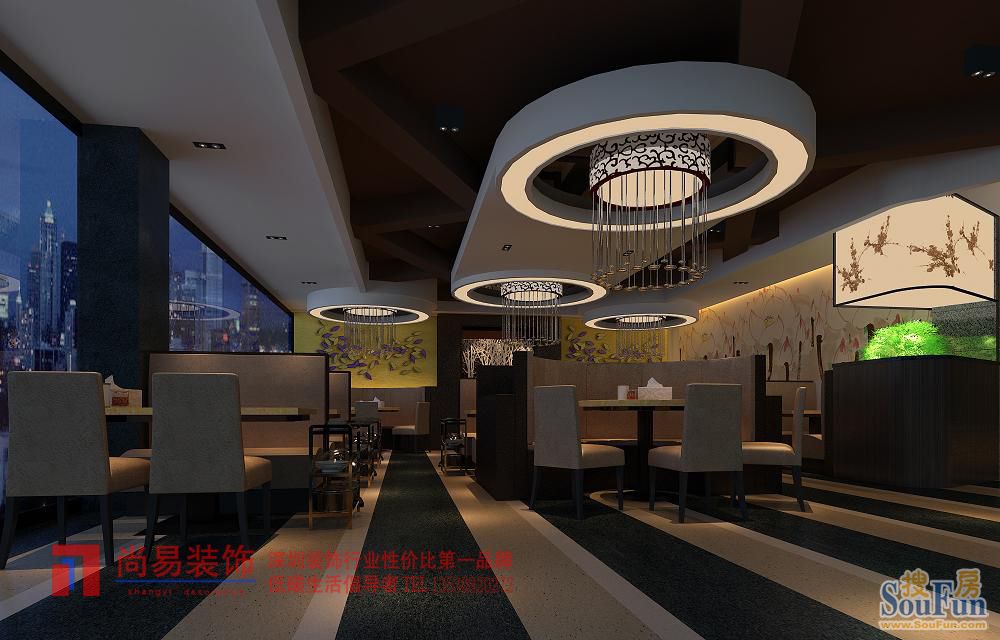 深圳黄记煌餐厅-混合型风格-复式