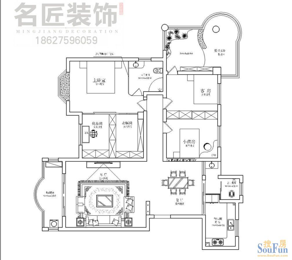 恒盛世家-现代简约-三居室