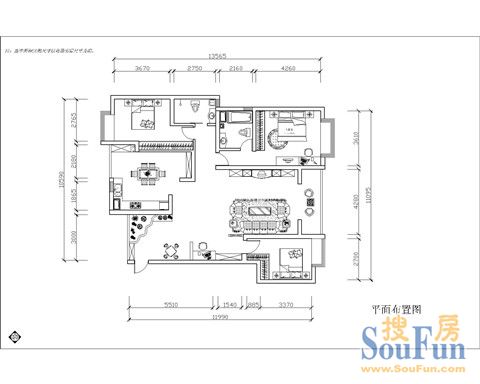 候谷花园-中式古典-四居室