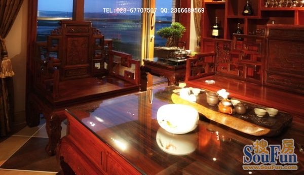 阳光地中海装修设计预算效果图样板间-香港古兰装饰-中式古典-三居室
