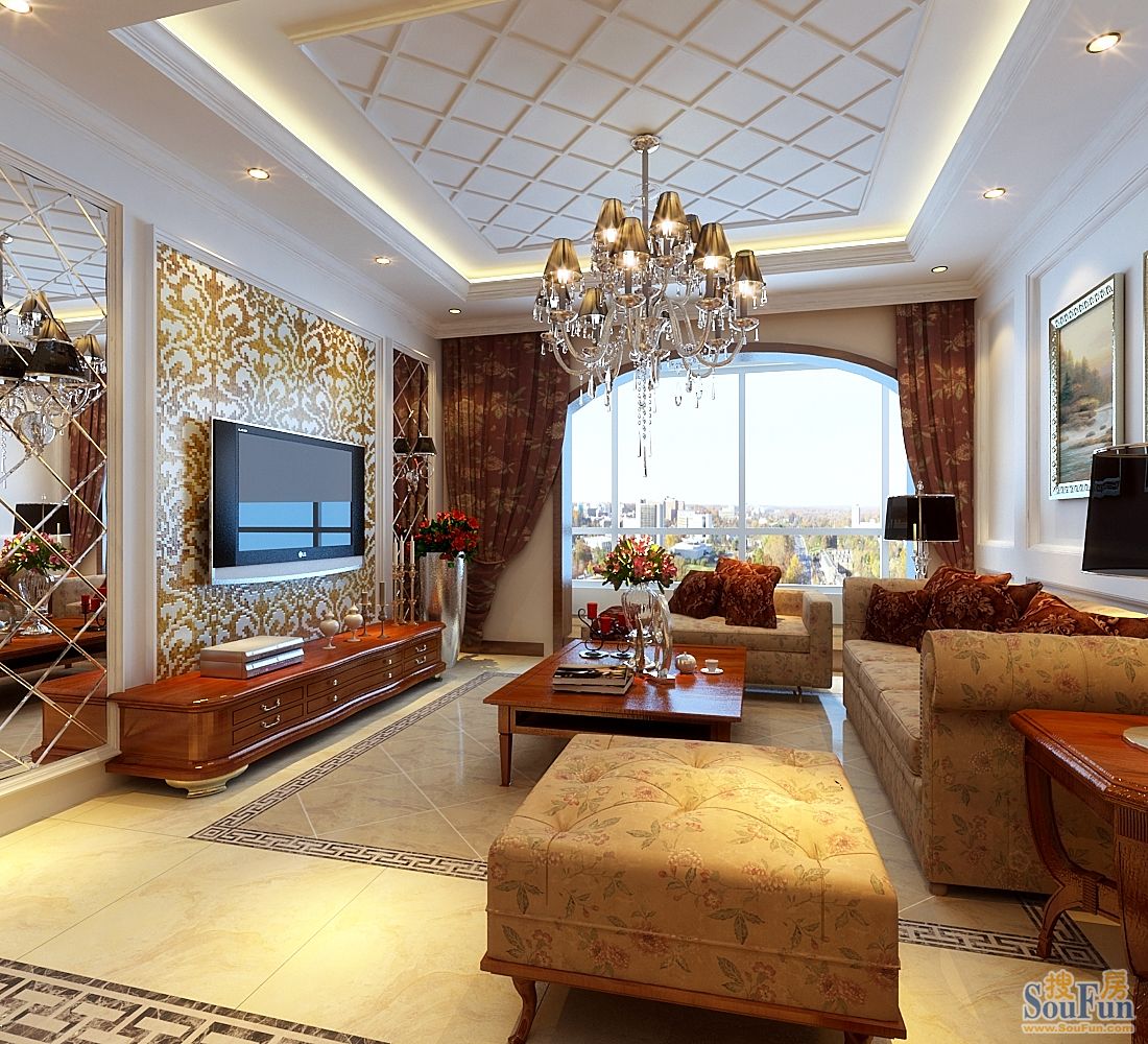 天津湾90平米简约风格装修设计-现代简约-一居室