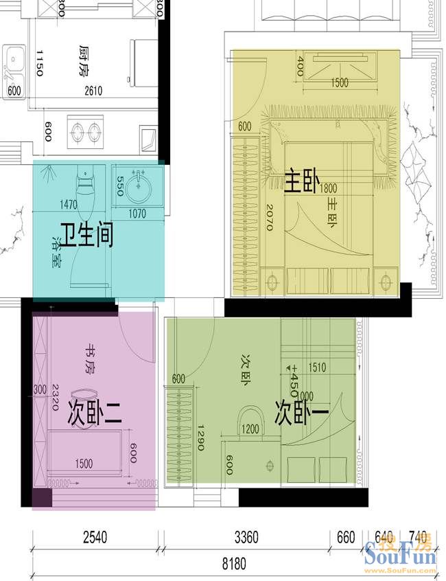 合正汇一城-混合型风格-二居室