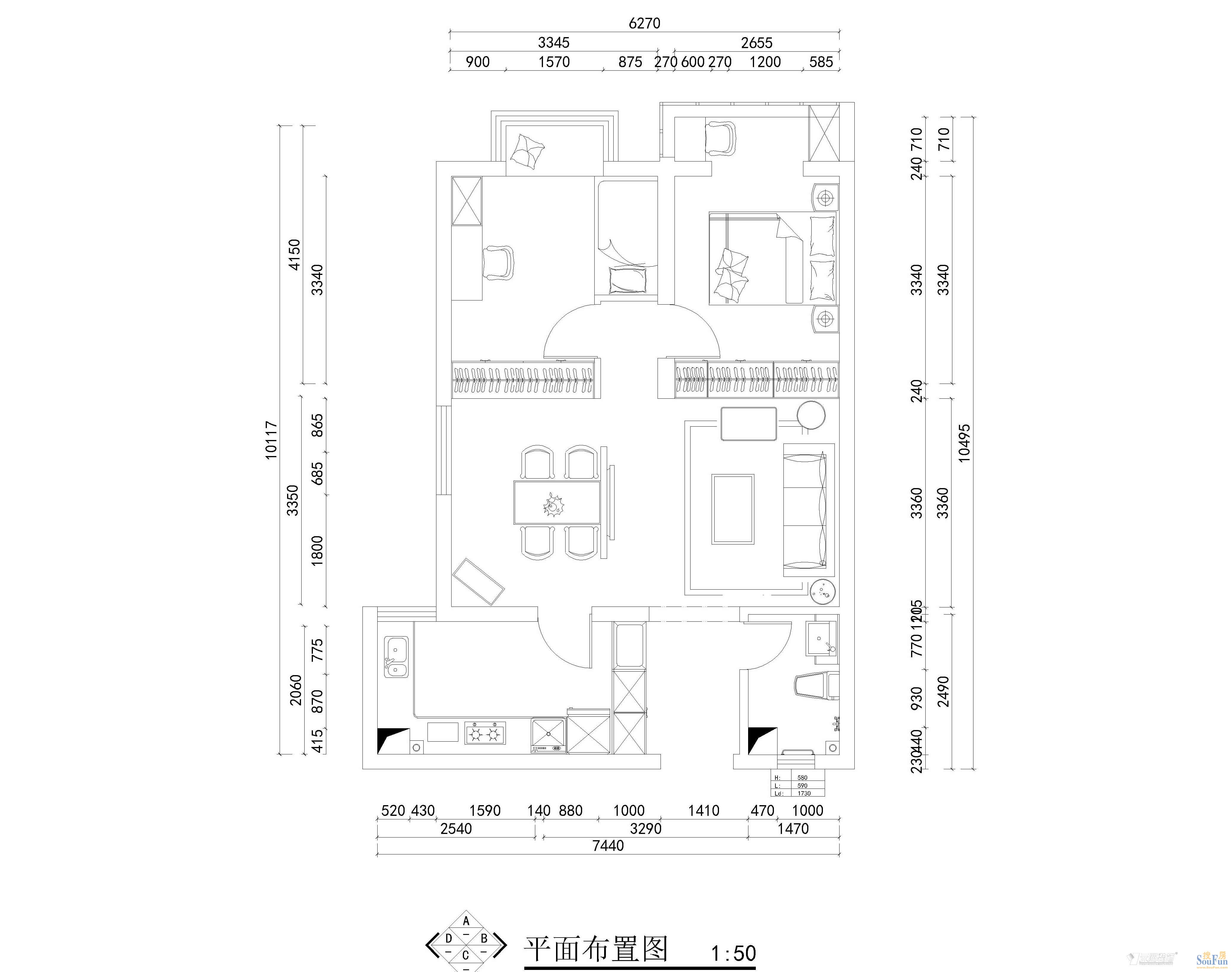 保利温泉新城-欧美风情-三居室