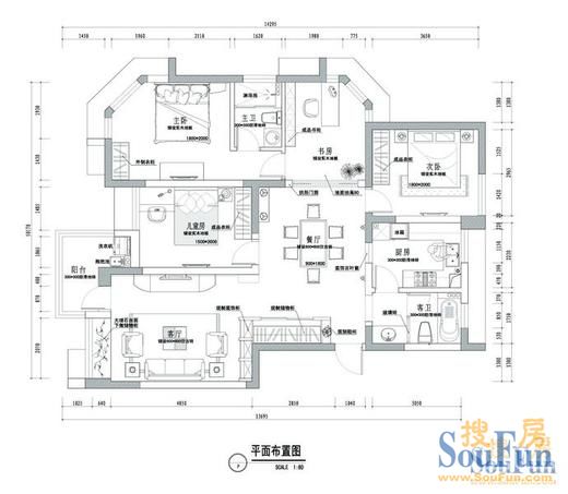 长江绿岛二期-田园风格-三居室