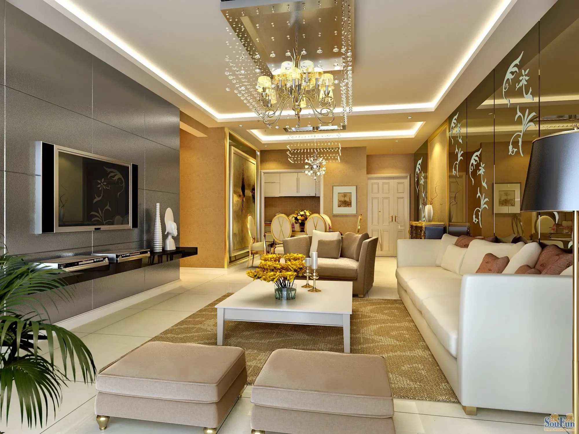 108平3室2厅 现代简约风格装修案例 预算4.7万元-装修设计-重庆房天下