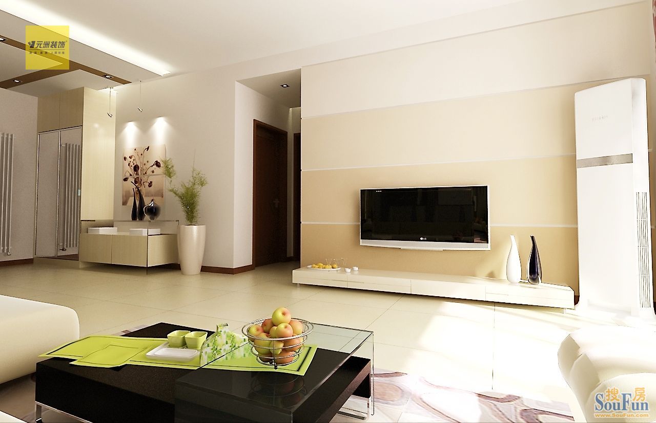 宝龙湾120平米简约风格装修设计-现代简约-一居室