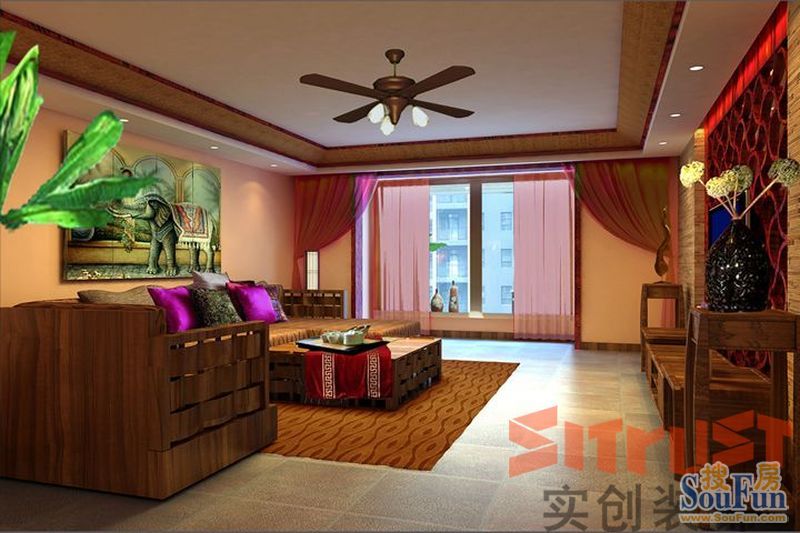 华林国际-东南亚风格-三居室